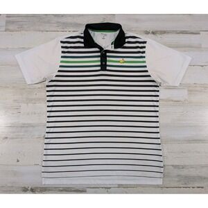 Masters Tech Polo Shirt Mens XL White Striped Performance Stretch Golf